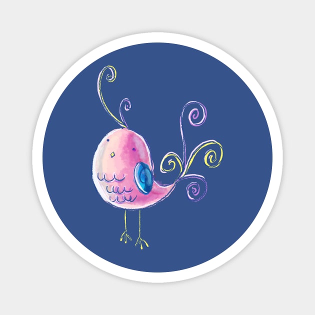 Cute Pastel Bird Magnet by saradaboru